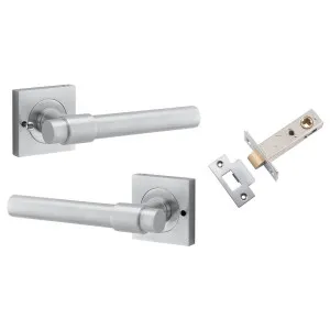 Helsinki Lever Square Rose (Inbuilt Privacy) Brushed Chrome by Iver, a Door Hardware for sale on Style Sourcebook