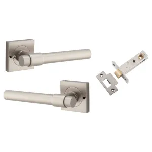 Helsinki Lever Square Rose (Inbuilt Privacy) Satin Nickel by Iver, a Door Hardware for sale on Style Sourcebook