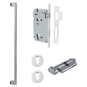Baltimore Pull Handle 600mm Entrance Kit w Separate High Security Lock Polished Chrome by Iver, a Door Hardware for sale on Style Sourcebook