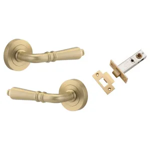 Sarlat Lever Round Rose Passage Kit Brushed Brass by Iver, a Door Hardware for sale on Style Sourcebook