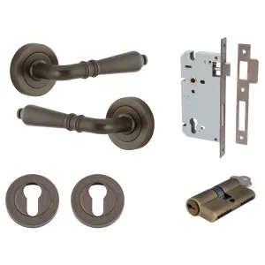 Sarlat Lever Round Rose Entrance Kit w Separate High Security Lock Signature Brass by Iver, a Door Hardware for sale on Style Sourcebook