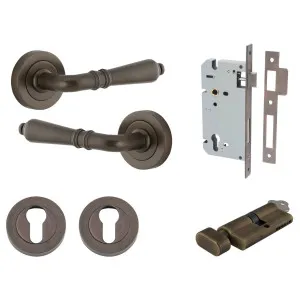 Sarlat Lever Round Rose Entrance Kit with Separate High Security Lock Signature Brass by Iver, a Door Hardware for sale on Style Sourcebook