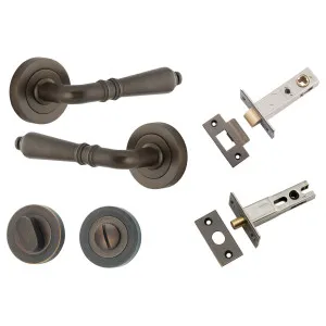 Sarlat Lever Round Rose Privacy Kit with Separate Privacy Turn Signature Brass by Iver, a Door Hardware for sale on Style Sourcebook