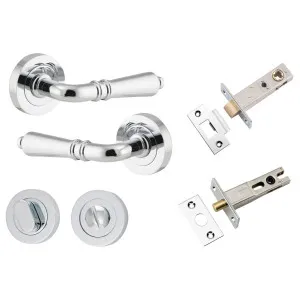 Sarlat Lever Round Rose Privacy Kit w Separate Privacy Turn Polished Chrome by Iver, a Door Hardware for sale on Style Sourcebook