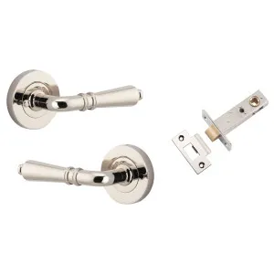 Sarlat Lever Round Rose (Inbuilt Privacy) Polished Nickel by Iver, a Door Hardware for sale on Style Sourcebook