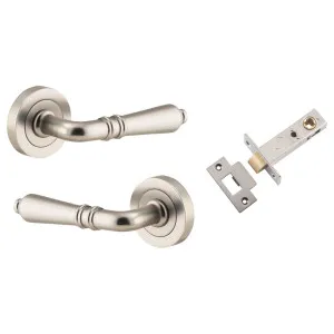 Sarlat Lever Round Rose Passage Kit Satin Nickel by Iver, a Door Hardware for sale on Style Sourcebook