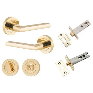 Baltimore Lever Round Rose Privacy Kit w Separate Privacy Turn Polished Brass by Iver, a Door Hardware for sale on Style Sourcebook