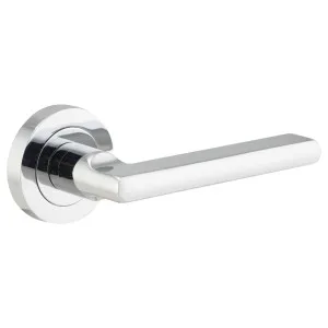 Baltimore Lever on Round Rose, Chrome by Iver, a Door Hardware for sale on Style Sourcebook