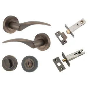 Oxford Lever Round Rose Privacy Kit w Separate Privacy Turn Signature Brass by Iver, a Door Hardware for sale on Style Sourcebook