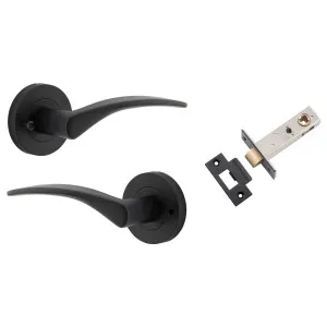 Oxford Lever Round Rose (Inbuilt Privacy) Matt Black by Iver, a Door Hardware for sale on Style Sourcebook