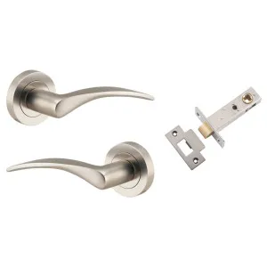 Oxford Lever Round Rose Passage Kit Satin Nickel by Iver, a Door Hardware for sale on Style Sourcebook
