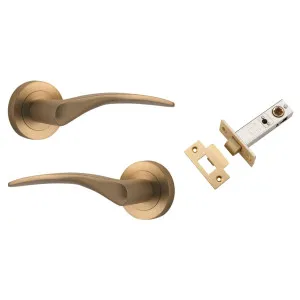 Oxford Lever Round Rose Passage Kit Brushed Brass by Iver, a Door Hardware for sale on Style Sourcebook