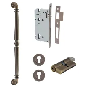 Sarlat Pull Handle 450mm Entrance Kit w Separate High Security Lock Signature Brass by Iver, a Door Hardware for sale on Style Sourcebook