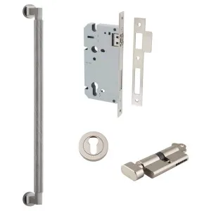 Brunswick Pull Handle 450mm Entrance Kit w Separate High Security Lock Satin Nickel by Iver, a Door Hardware for sale on Style Sourcebook