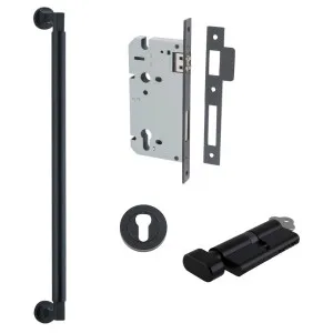 Berlin Pull Handle 450mm Entrance Kit w Separate High Security Lock Matt Black by Iver, a Door Hardware for sale on Style Sourcebook