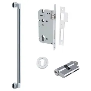 Berlin Pull Handle 450mm Entrance Kit w Separate High Security Lock Polished Chrome by Iver, a Door Hardware for sale on Style Sourcebook