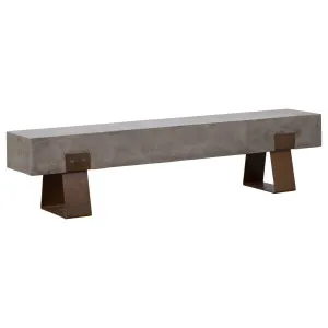 Vault 190cm Concrete Bench, Rust Steel Legs by Schots, a Benches for sale on Style Sourcebook