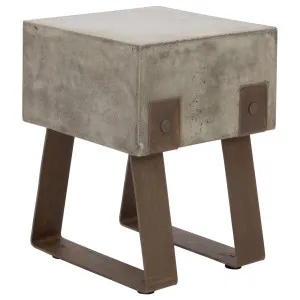 Vader Concrete Stool Dark Grey (w/ Rust Legs) by Schots, a Bar Stools for sale on Style Sourcebook