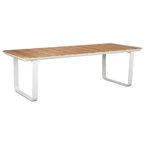 Pallara 240cm Teak Top & Aluminium Dining Table, White by Schots, a Tables for sale on Style Sourcebook