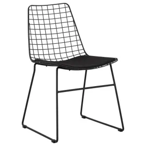 Miami Steel Black Dining Chair with Seat Pad by Schots, a Chairs for sale on Style Sourcebook