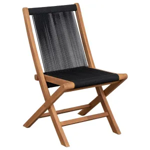 Kala Folding Teak Chair w Black Rope by Schots, a Chairs for sale on Style Sourcebook