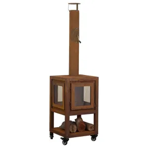 Lazaro 54x85cm Corten Steel Wood Burner, Rust by Schots, a Fireplaces for sale on Style Sourcebook