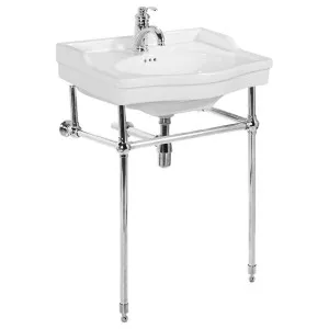 Bristol 62cm 1 Tap Hole Console Basin, White & Stainless Steel by Schots, a Basins for sale on Style Sourcebook