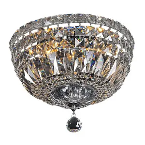 Classique Small 30cm Flush 3 Light Crystal Glass Chandelier, Chrome by Lighting Inspirations, a Chandeliers for sale on Style Sourcebook