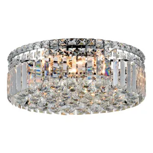 Rotondo Medium 40cm Flush 5 Light Crystal, Glass Chrome by Lighting Inspirations, a Chandeliers for sale on Style Sourcebook