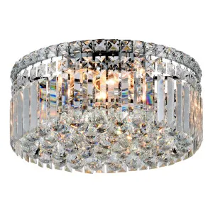 Rotondo Small 30cm Flush 3 Light Crystal, Glass Chrome by Lighting Inspirations, a Chandeliers for sale on Style Sourcebook