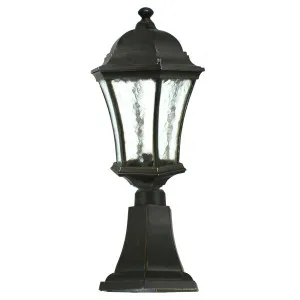 Strand Small Outdoor Pillar Mount, Antique Bronze by Lighting Inspirations, a Lamps for sale on Style Sourcebook