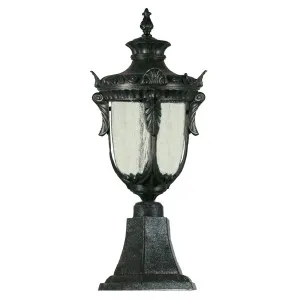 Wellington Medium Outdoor Pillar Mount, Antique Black by Lighting Inspirations, a Fixed Lights for sale on Style Sourcebook