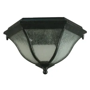 Wickham Outdoor Flush Under Eave Light, Antique Black by Lighting Inspirations, a Fixed Lights for sale on Style Sourcebook