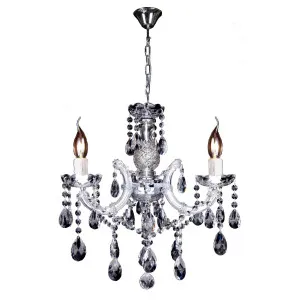 Zurich 3 Light Crystal Glass Chandelier, Chrome by Lighting Inspirations, a Chandeliers for sale on Style Sourcebook