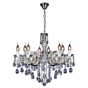 Zurich 8 Light Crystal Glass Chandelier, Chrome by Lighting Inspirations, a Chandeliers for sale on Style Sourcebook