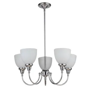 Benson Upwards 5 Light Pendant, Chrome by Lighting Inspirations, a Fixed Lights for sale on Style Sourcebook