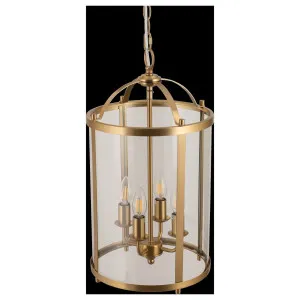 Manor Large 4 Light Lantern, Satin Brass by Lighting Inspirations, a Fixed Lights for sale on Style Sourcebook