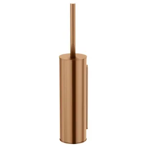Round Toilet Brush & Holder, Lustre Bronze by Meir, a Toilet Paper Holders for sale on Style Sourcebook