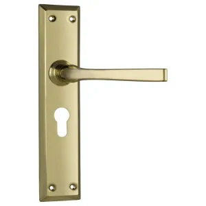 Menton Euro Lever Set, Polished Brass by Tradco, a Door Hardware for sale on Style Sourcebook