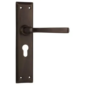 Menton Euro Lever Set, Antique Brass by Tradco, a Door Hardware for sale on Style Sourcebook