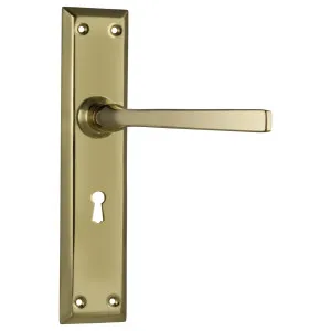 Menton Lever Lock Set, Polished Brass by Tradco, a Door Hardware for sale on Style Sourcebook