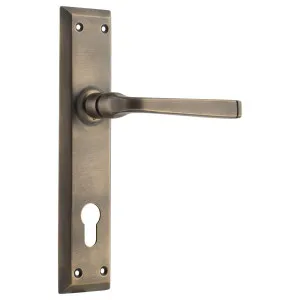 Menton 85mm Euro Lever Set, Antique Brass by Tradco, a Door Hardware for sale on Style Sourcebook