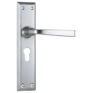 Menton Euro Lever Set, Satin Chrome by Tradco, a Door Hardware for sale on Style Sourcebook