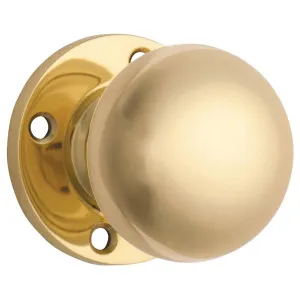 54mm Round Rose Pre-drilled Mortice Knob, Polished Brass by Tradco, a Door Hardware for sale on Style Sourcebook