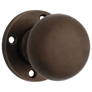 54mm Round Rose Pre-drilled Mortice Knob, Antique Brass by Tradco, a Door Hardware for sale on Style Sourcebook