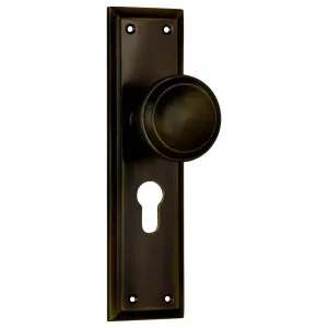 Milton Euro Knob Set, Antique Brass by Tradco, a Door Hardware for sale on Style Sourcebook