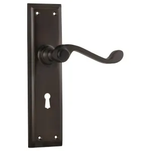 Milton Lever Lock Set, Antique Brass by Tradco, a Door Hardware for sale on Style Sourcebook