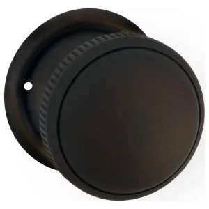 Small Milled Edge Knob on Rose Set, Atq Brass by Tradco, a Door Hardware for sale on Style Sourcebook