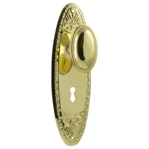Fitzroy Knob Lock Set, Polished Brass by Tradco, a Door Hardware for sale on Style Sourcebook