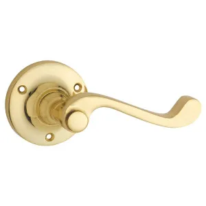 Milton Lever on Rose Set, Polished Brass by Tradco, a Door Hardware for sale on Style Sourcebook